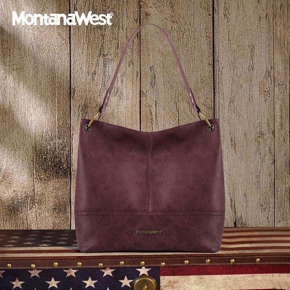 Women A-burgundy Brown Imported Zipper Ladies Shoulder Handbags with Back Pocket - Picture 3 of 6